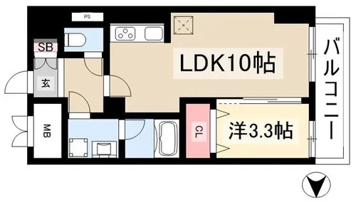 セイワパレス丸の内駅前【9階】の間取り