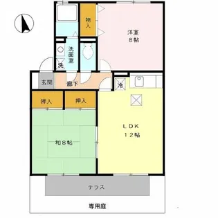 兵庫県姫路市網干区大江島古川町【アパート】の間取り