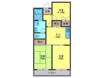 グロリーハイツ上野口【4階】の間取り