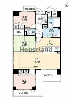サンセリテ太田【9階】の間取り