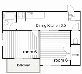 茶本ハイツ【201号室】の間取り