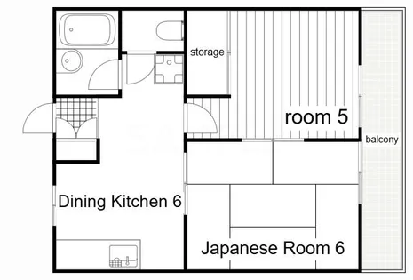 茶本ハイツ【202号室】の間取り