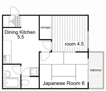 茶本ハイツ【203号室】の間取り