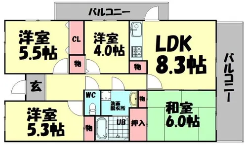WEST関空泉南ハイツ【2階】の間取り