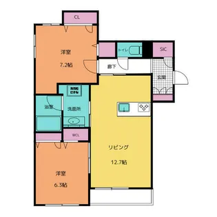 ベラ コリナ【102号室】の間取り
