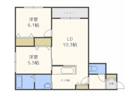 ヴィレッジ円山南【305号室】の間取り