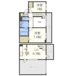 ピオネロ山鼻【208号室】の間取り