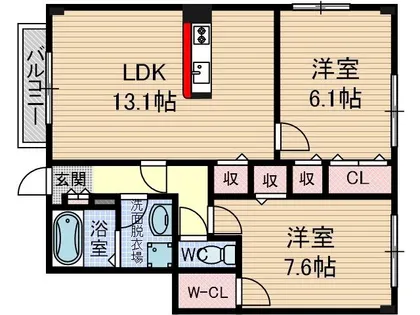 ディアコート【105号室】の間取り