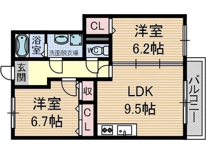 グランド秋桜【101号室】の間取り