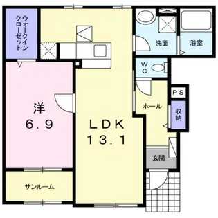 カーサ立部【1階】の間取り
