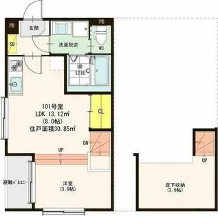 エスパシオ烏森【1階】の間取り