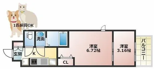 AELL OSAKA EAST【9階】の間取り