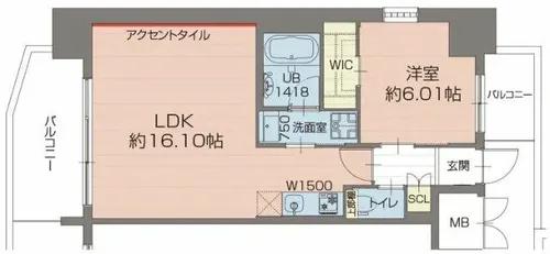 プレジオ梅田【7階】の間取り