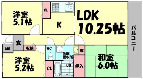 WEST関空泉南ハイツ【1階】の間取り