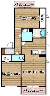 シャリテコルヌイエ【201号室】の間取り