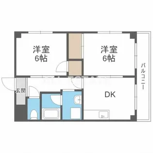 サンハイツ高井田【1階】の間取り