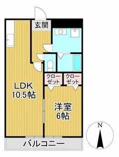 サンライズ東櫛原【503号室】の間取り