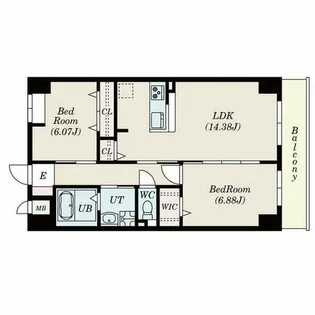 GRANDUKE高辻【201号室】の間取り