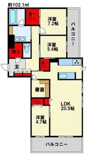 shamaison capital【103号室】の間取り