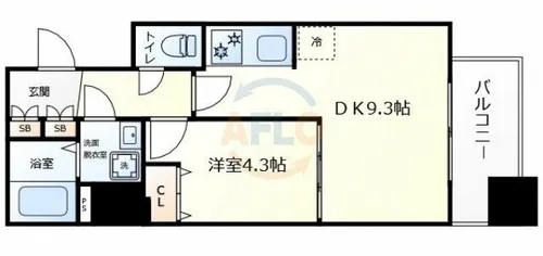 アドバンス西梅田【9階】の間取り