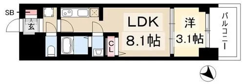 プレサンス ジェネ 上前津【2階】の間取り
