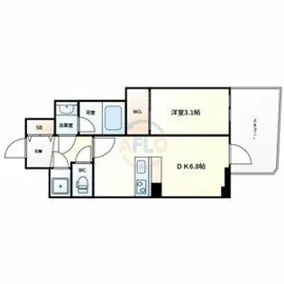 コンフォリア・リヴ大阪本町【9階】の間取り