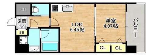 大阪府東大阪市足代北1丁目【マンション】の間取り