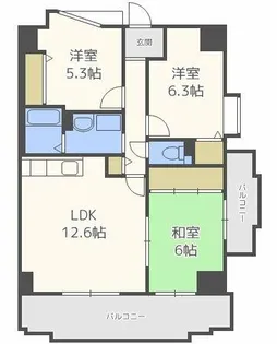 南海ハイライズフラット天下茶屋【5階】の間取り