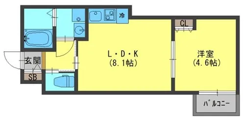 イリスコート香里園【1階】の間取り