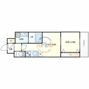 クローバー・グランデ今里【2階】の間取り