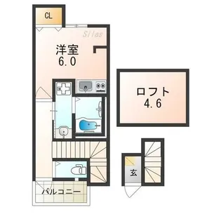大阪府堺市西区浜寺公園町1丁【アパート】の間取り