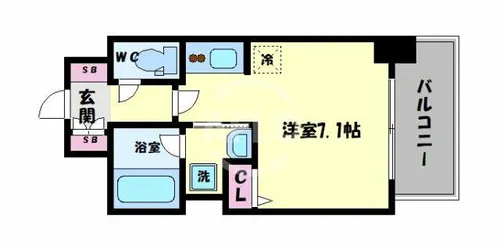 セイワパレス玉造駅上【7階】の間取り