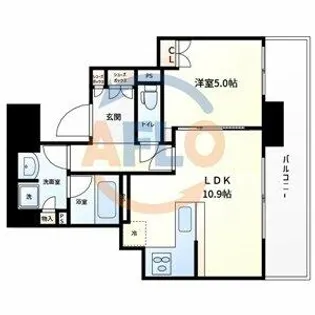 メトライズタワー大阪上本町【14階】の間取り