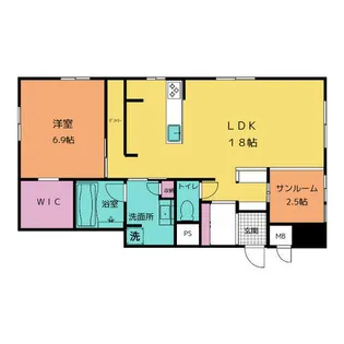 メゾンシャルドネ一宮駅前【6階】の間取り