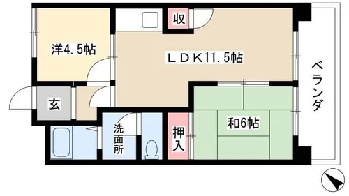 第二若葉ビル【506号室】の間取り