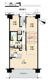 ルネ富雄【2階】の間取り