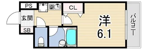 エスリード三宮フラワーロード【2階】の間取り