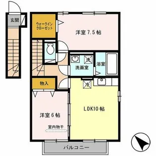プラムパディーA棟【2階】の間取り