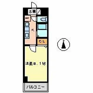 ルラシオン阿由知通【3階】の間取り