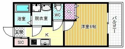 EXハイツ天美Ⅲ【2階】の間取り