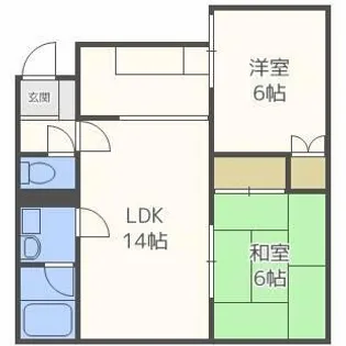 西麻生館【202号室】の間取り