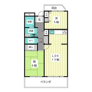 アーバンラフレ星ヶ丘2号棟【4階】の間取り
