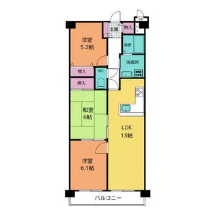 ネオハイツ名和【3階】の間取り