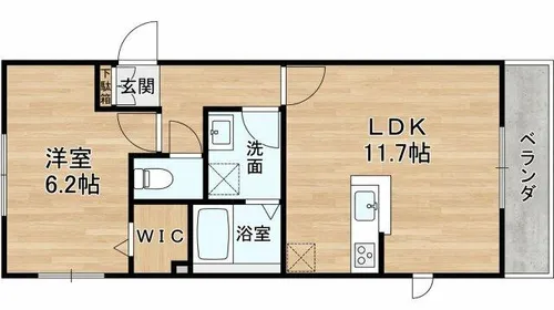 ベルハイム森河内【201号室】の間取り