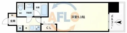 レジディア京町堀【5階】の間取り