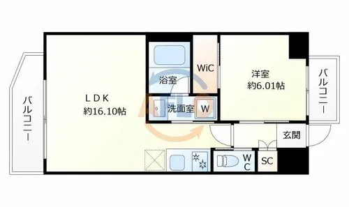 プレジオ梅田【3階】の間取り