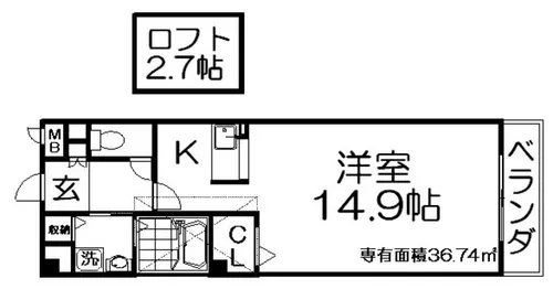 カーサ・エル・タカミヤ【2階】の間取り