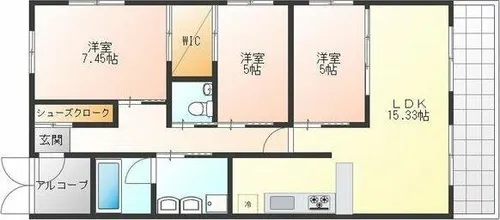 ベルメゾン【3階】の間取り