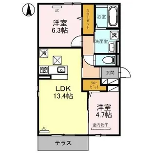 SPECIALE沢良宜西【103号室】の間取り