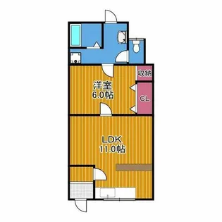 大阪府富田林市喜志新家町1丁目【テラスハウス】の間取り